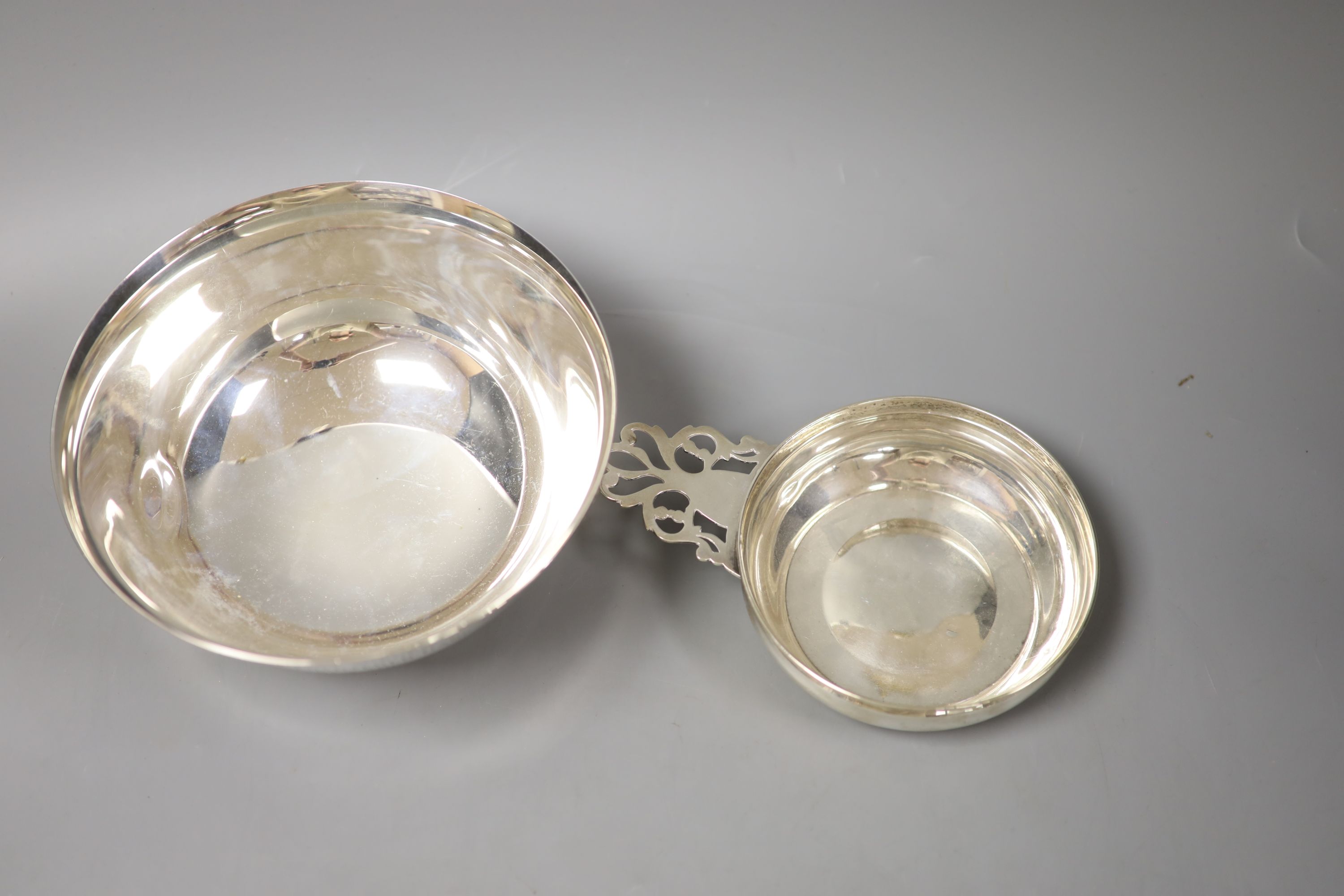 An American Reed & Barton Sterling circular bowl and a similar circular dish